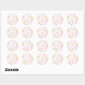 Stickers Coeur Monogramme rose et or (Feuille)