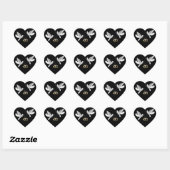 Stickers Coeur Noir Doves mariages (Feuille)
