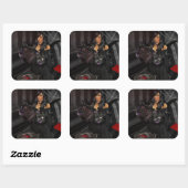Stickers Coeur Noir gothique (Feuille)