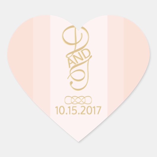 Stickers Coeur Or Blush (Devant)