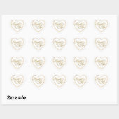 Stickers coeur OR Faux Foil (Feuille)