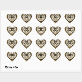 Stickers Coeur Or Initiales Monogrammes (Feuille)