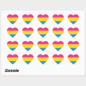 Stickers Coeur Pansexuel Pride (Feuille)