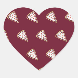 Stickers Coeur Pizza Slices (Rouge Tomate)