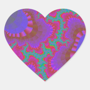 Stickers Coeur pour engrenage Turquoise rose arc-e