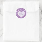 Stickers Coeur pourpre et Rose Amour (Sac)
