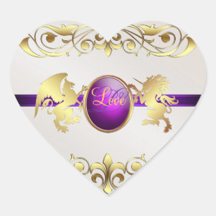 Stickers Coeur Prince & Princesse Purple Love
