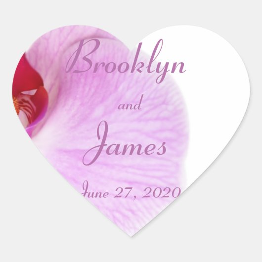 Stickers Coeur Radiant Orchid Mariage (Devant)