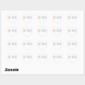 Stickers coeur RAINBOW (Feuille)