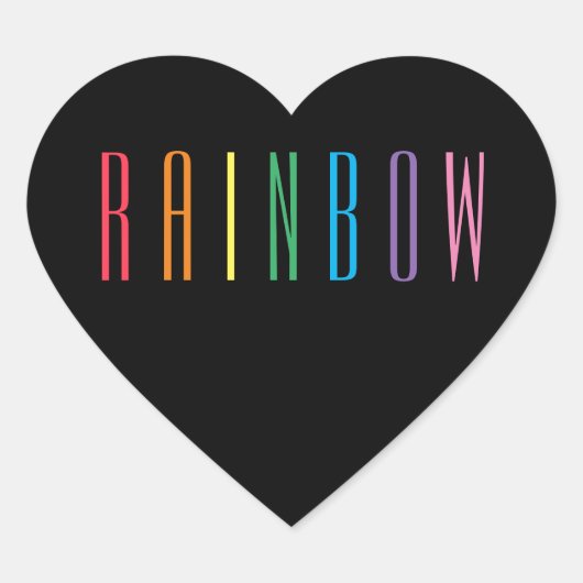 Stickers coeur RAINBOW / Black (Devant)