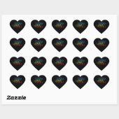 Stickers Coeur RAINBOW LOVE II (Feuille)