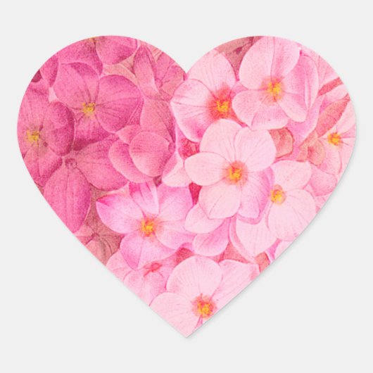 Stickers Coeur rose Hydrangea Fleurs (Devant)