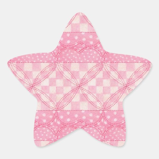 Stickers COEUR ROSE QUILT Star (Devant)