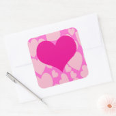 Stickers Coeur Rose Romantique. (Enveloppe)