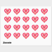 Stickers Coeur rose Ruban (Feuille)