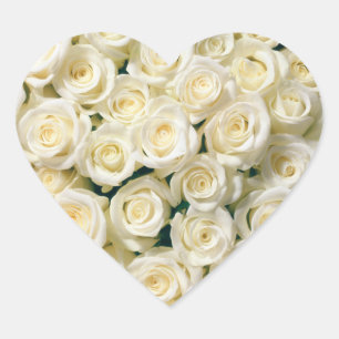 Stickers Coeur-Roses Blanches