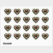 Stickers Coeur-Roses Rose (Feuille)