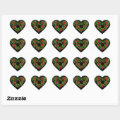 Stickers Coeur-Roses Rouges (Feuille)