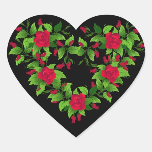 Stickers Coeur-Roses Rouges (Devant)