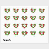 Stickers Coeur-Roses Rouges (Feuille)