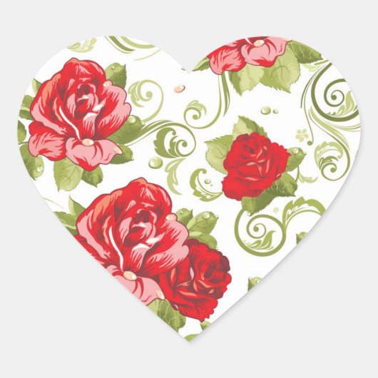 Stickers Coeur Roses Rouges (Devant)