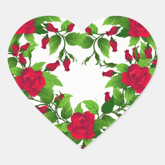 Stickers Coeur-Roses Rouges (Devant)