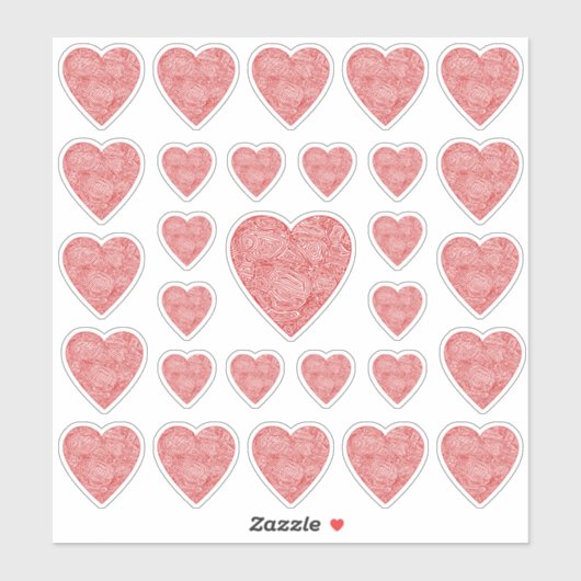 Stickers Coeur Rouge (Feuille)