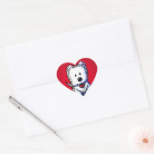 Stickers Coeur Rouge KiniArt Westie (Enveloppe)