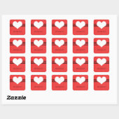 Stickers Coeur Rouge Moderne (Feuille)