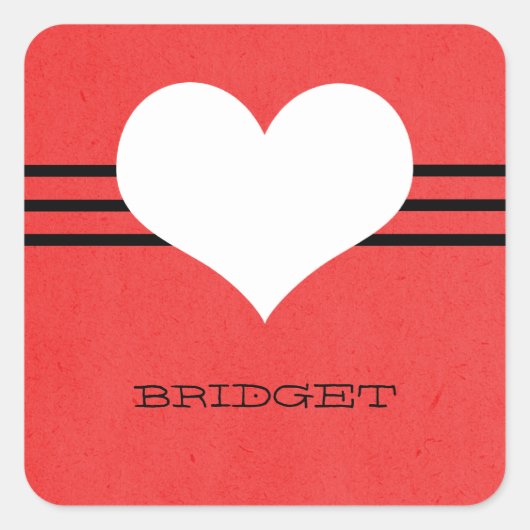 Stickers Coeur Rouge Moderne (Devant)