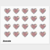 Stickers Coeur Rustique Rouge (Feuille)