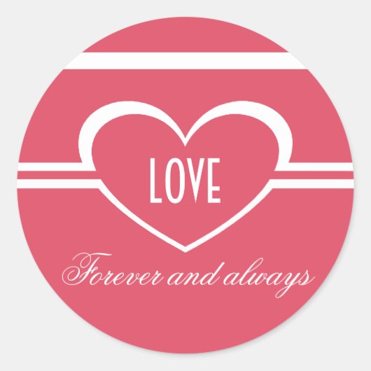 Stickers Coeur simple, Rose foncé (Devant)