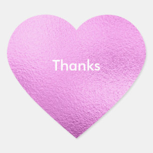 Stickers Coeur simple rose personnalisé, brillant