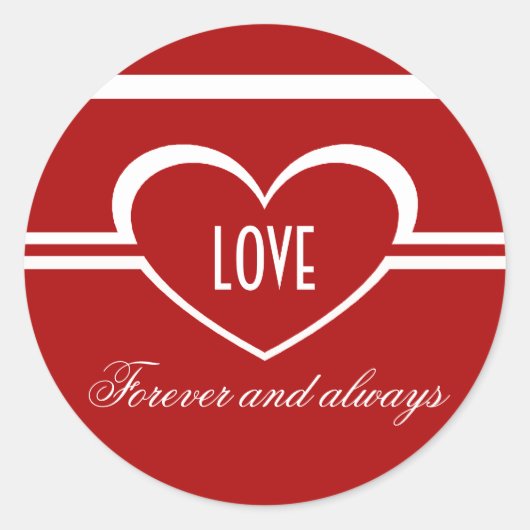 Stickers Coeur Simple, Rouge Profond (Devant)