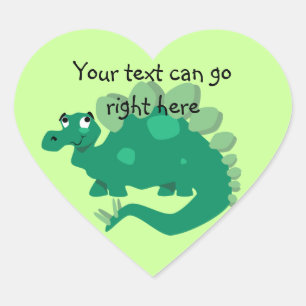 Stickers Coeur Stegosaurus Vert
