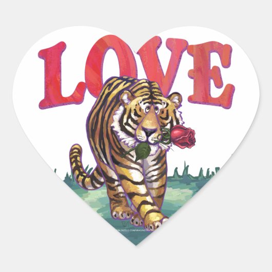 Stickers Coeur Tiger Love (Devant)