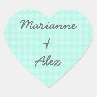 Stickers Coeur turquoise Couples Faveurs de mariag