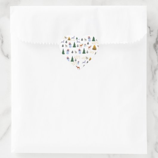 Stickers Coeur Vacances d'hiver, Glossy (Sac)