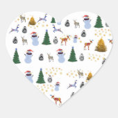 Stickers Coeur Vacances d'hiver, Glossy (Devant)
