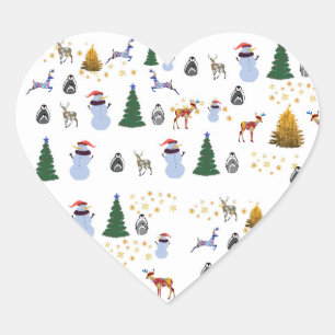 Stickers Coeur Vacances d'hiver, Glossy