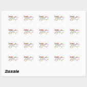 Stickers Coeur Volant Rainbow Unicorn Horse Pony (Feuille)
