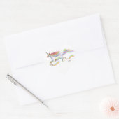 Stickers Coeur Volant Rainbow Unicorn Horse Pony (Enveloppe)