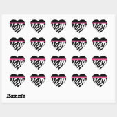 Stickers Coeur Zebra Print (Feuille)
