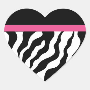 Stickers Coeur Zebra Print