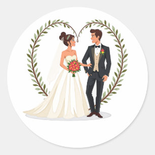 Stickers Coeurs d'amour du jour de mariage