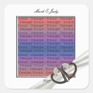 Stickers Coeurs Diamants Noir & Blanc