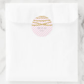 Stickers Coeurs d'or avec bandes rose et blanche (Sac)