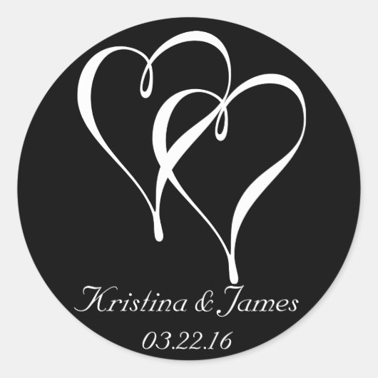 Stickers Coeurs Mariage Favoriser et Enveloppe Sce (Devant)