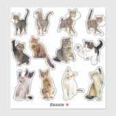 Stickers Collection de chats (Feuille)