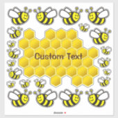 Stickers Collection de dessins sur les abeilles (Feuille)